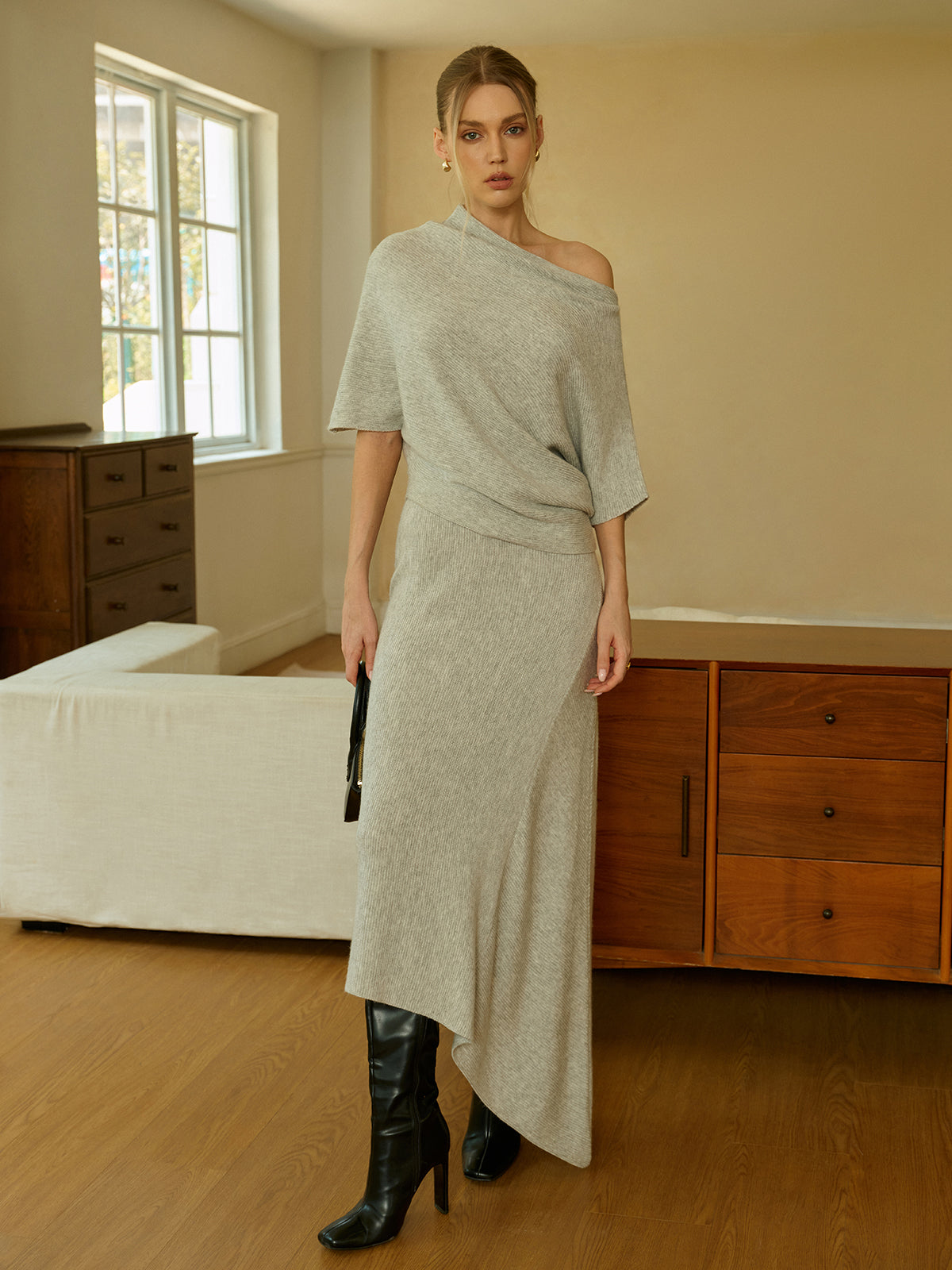 Wool-Blend Off-Shoulder Knit Top