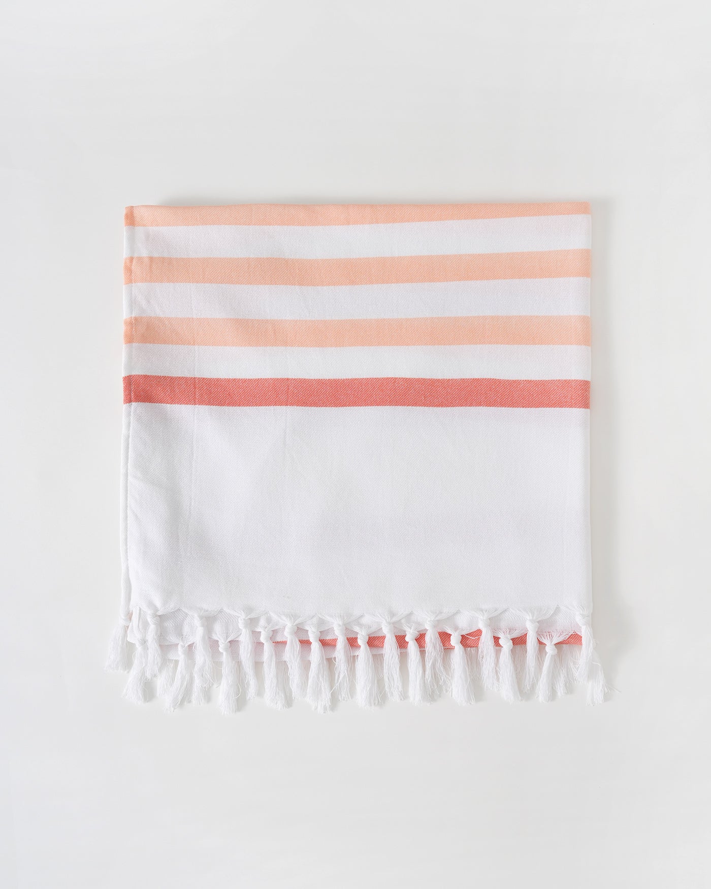 Orange Striped Tassel Beach Towel