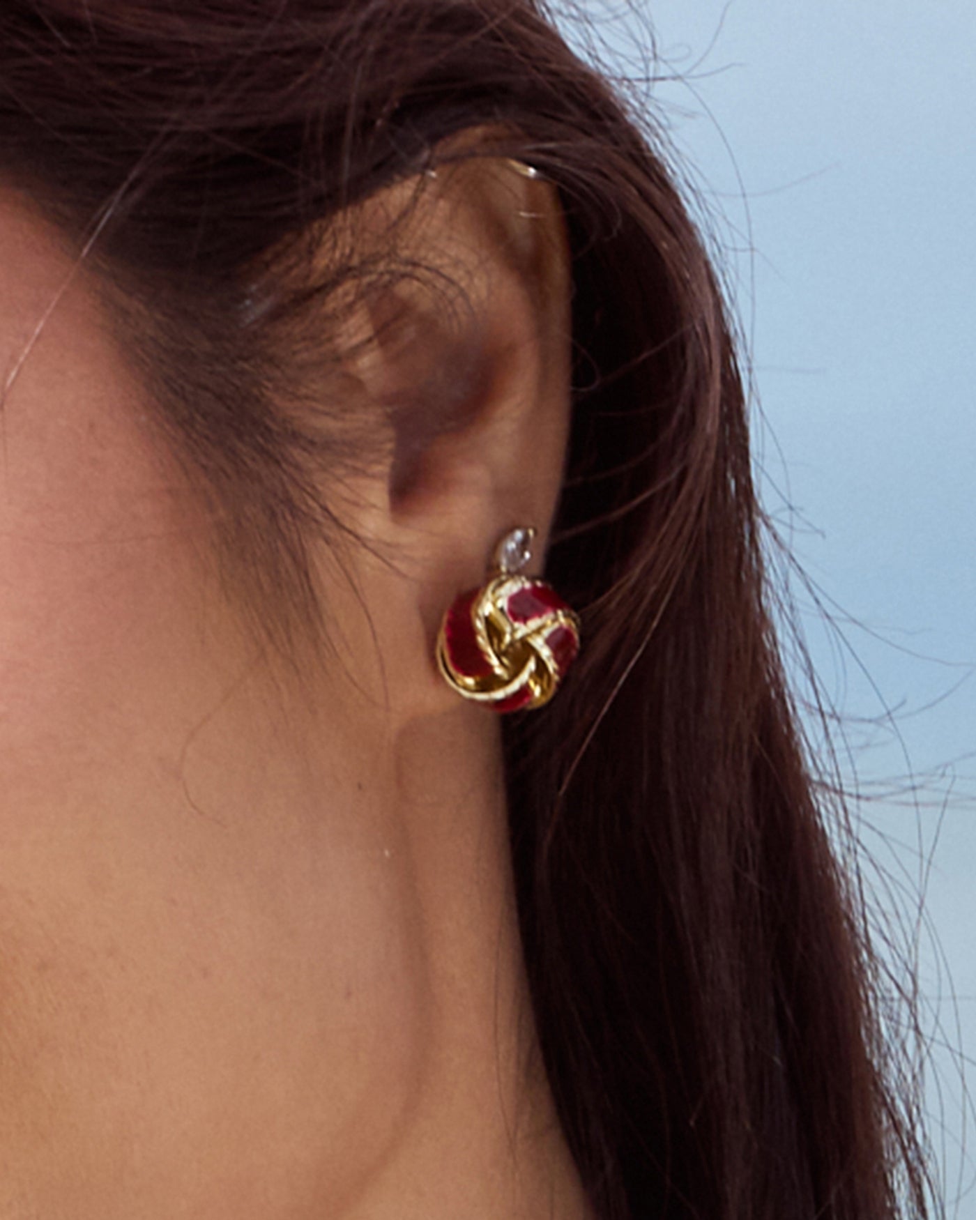 Red Openwork Earrings