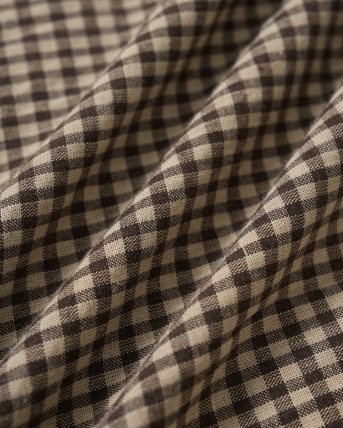 Brown Gingham Collar Cotton Mini Dress