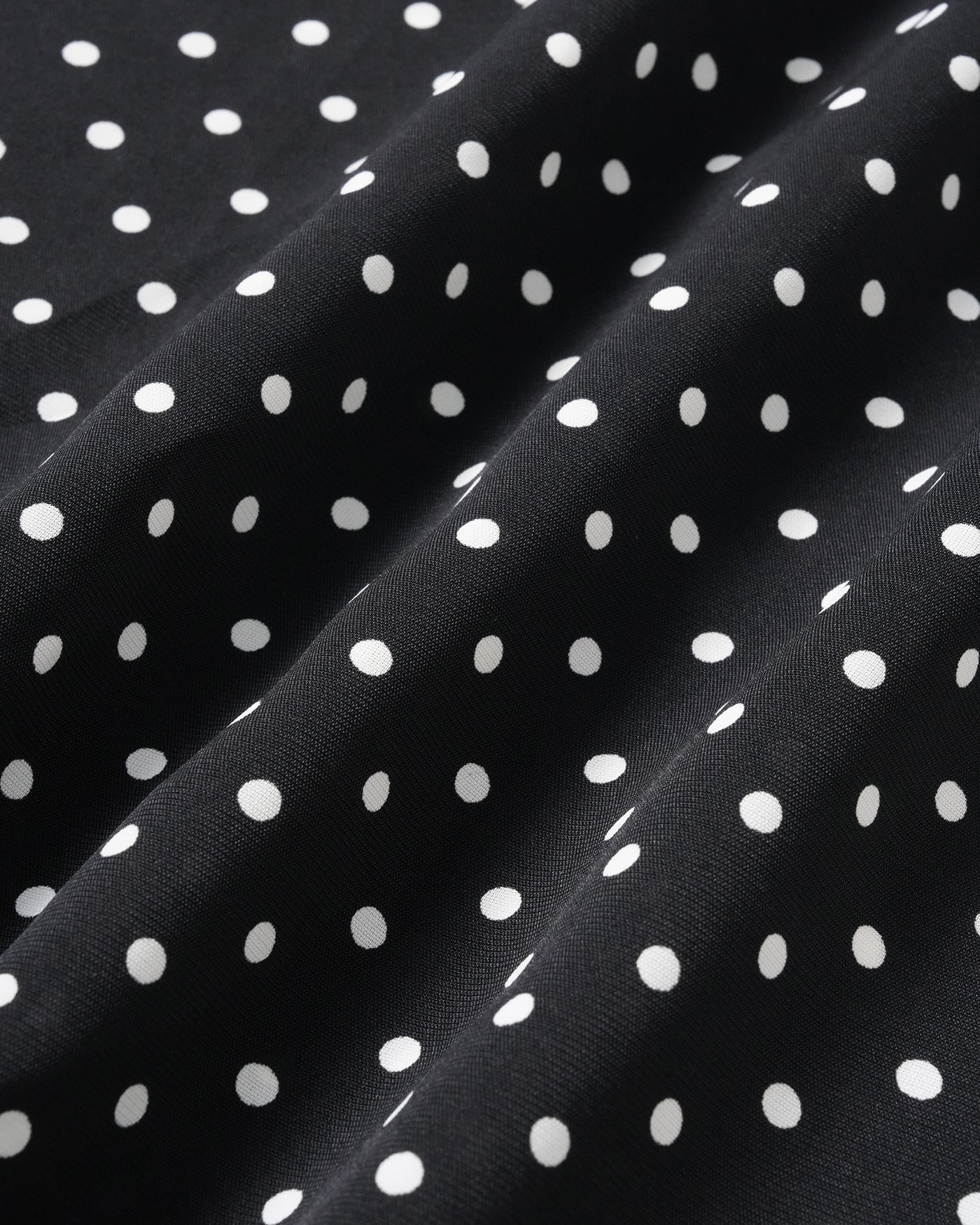 Black Polka Dot Collar Midi Dress