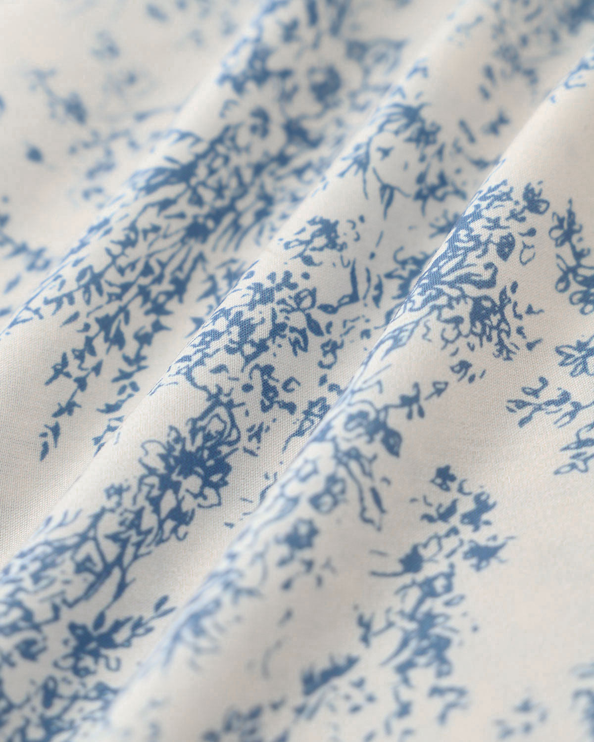 Blue Floral Ruched Slip Midi Dress