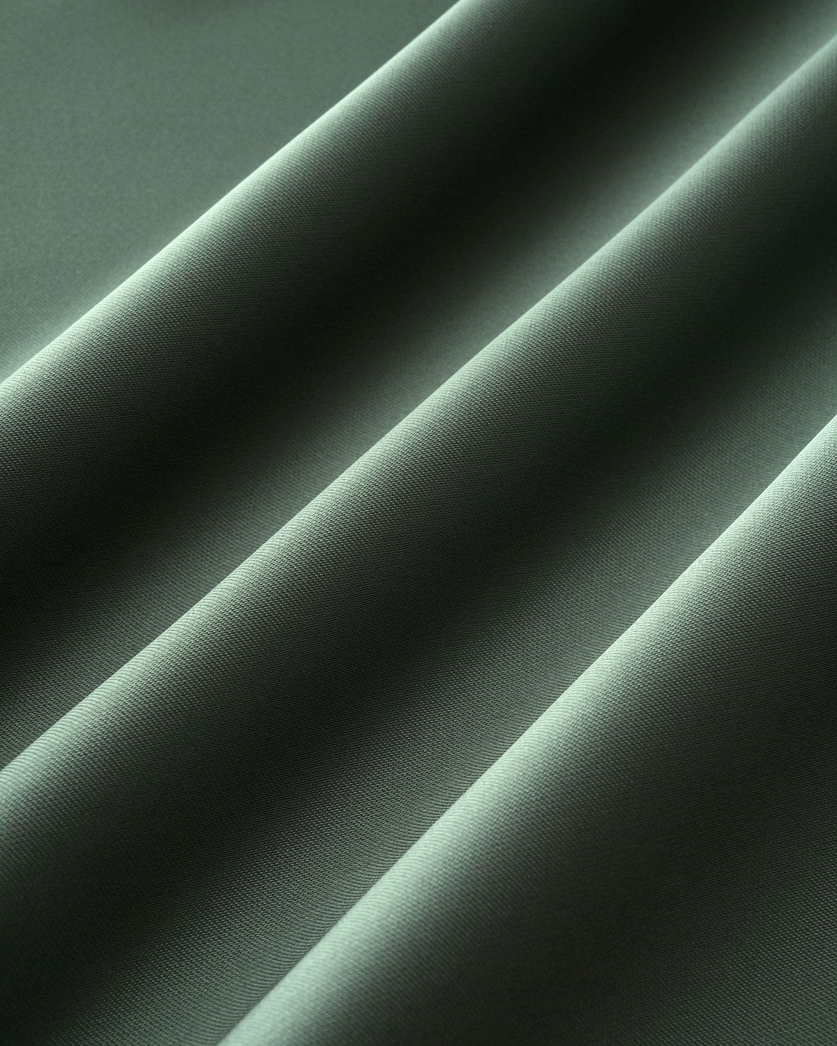 Green Satin V Neck A-Line Midi Dress