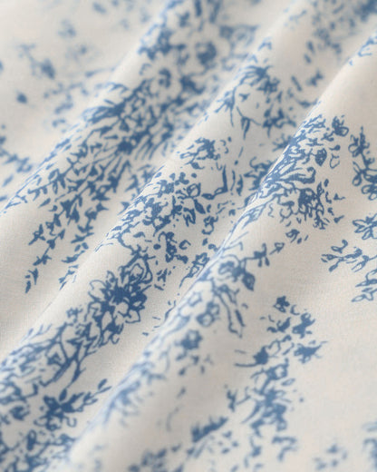 Blue Floral Ruched Slip Corset Mini Dress