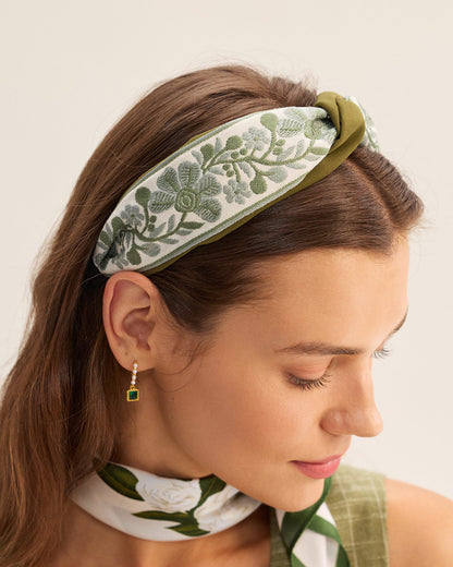 Green Women Floral Headband