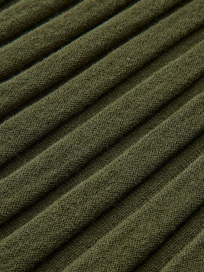 Lettuce Trim Pleated Sweater Skirt