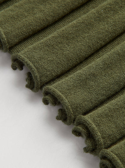 Lettuce Trim Pleated Sweater Skirt