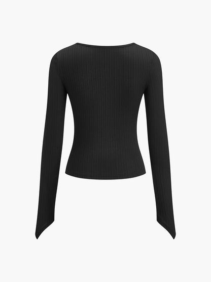 Metal Detail Pleated Blouse