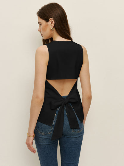 Bow Back Detail Sleeveless Top