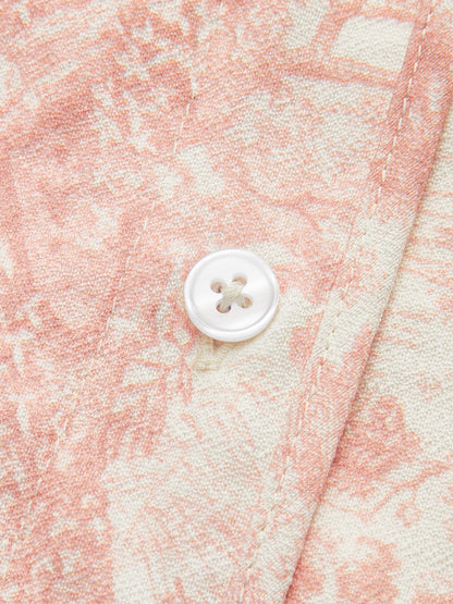 Printed Contrast Trim Shorts Set