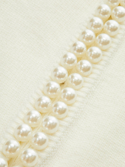 Pearl Decor Cap Sleeve Cardigan