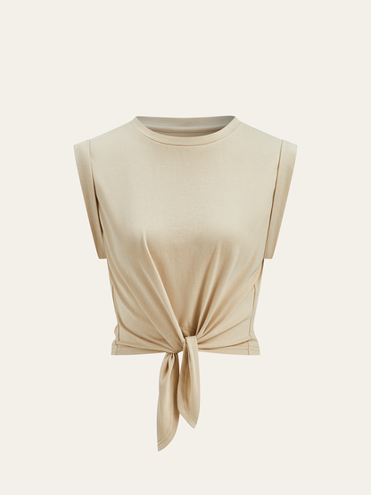 Cotton Knotted T-Shirt