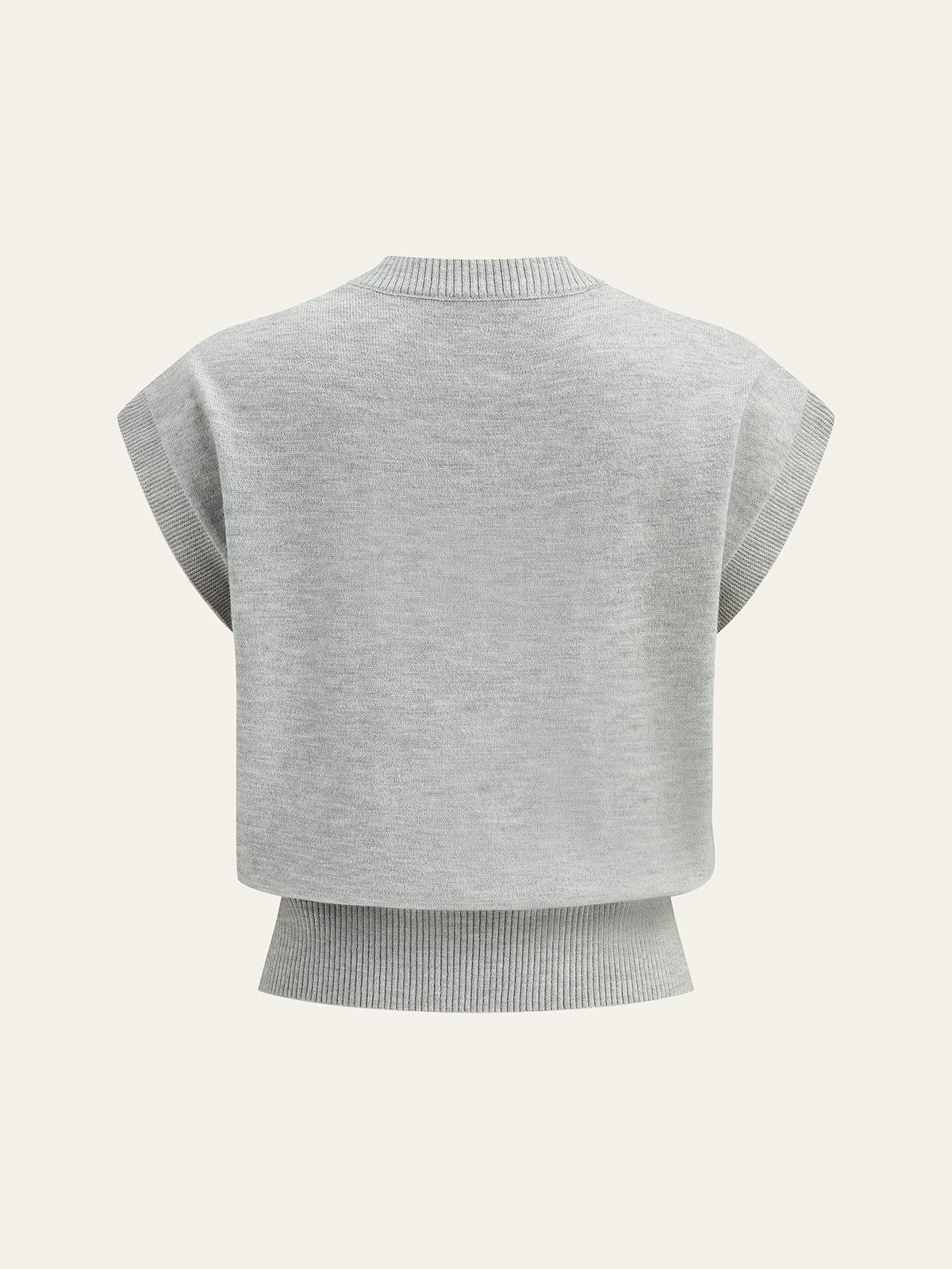 Flower Applique Cap Sleeve Knit Top