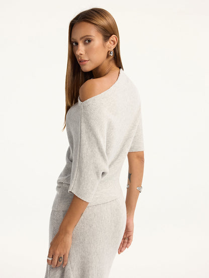 Wool-Blend Off-Shoulder Knit Top