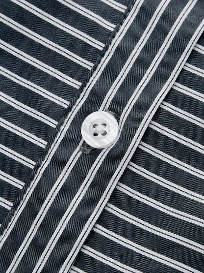 Striped Cinched Waist Cropped Shirt