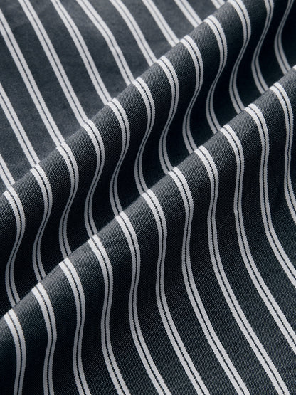 Striped Cinched Waist Cropped Shirt