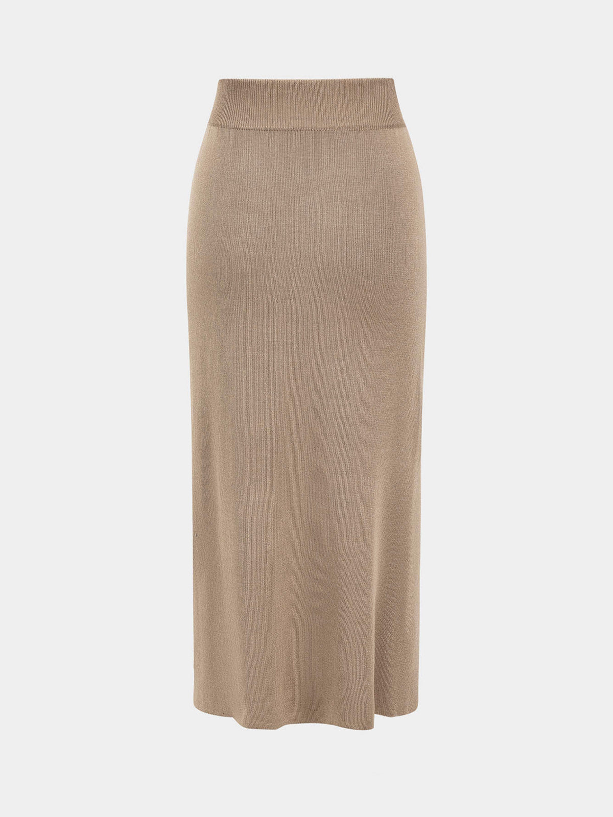 Knitted Peplum Top and Midi Skirt Set