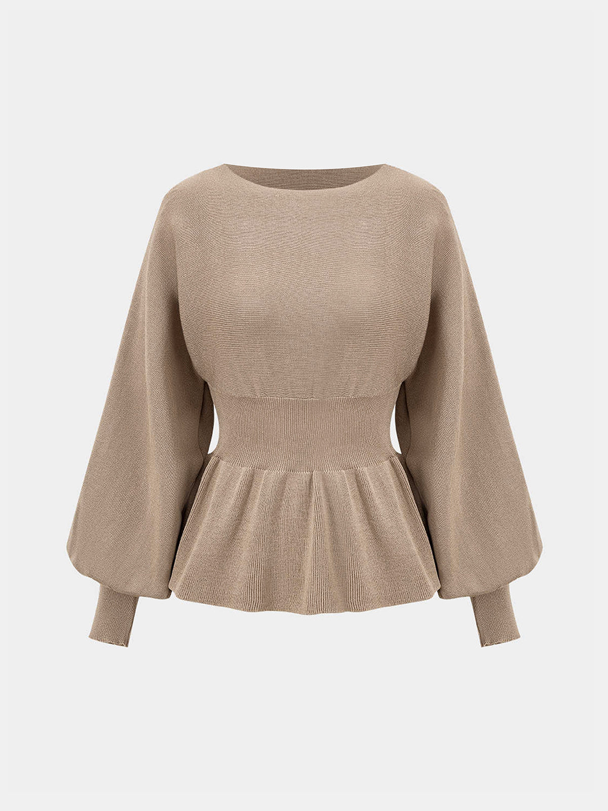 Knitted Peplum Top and Midi Skirt Set