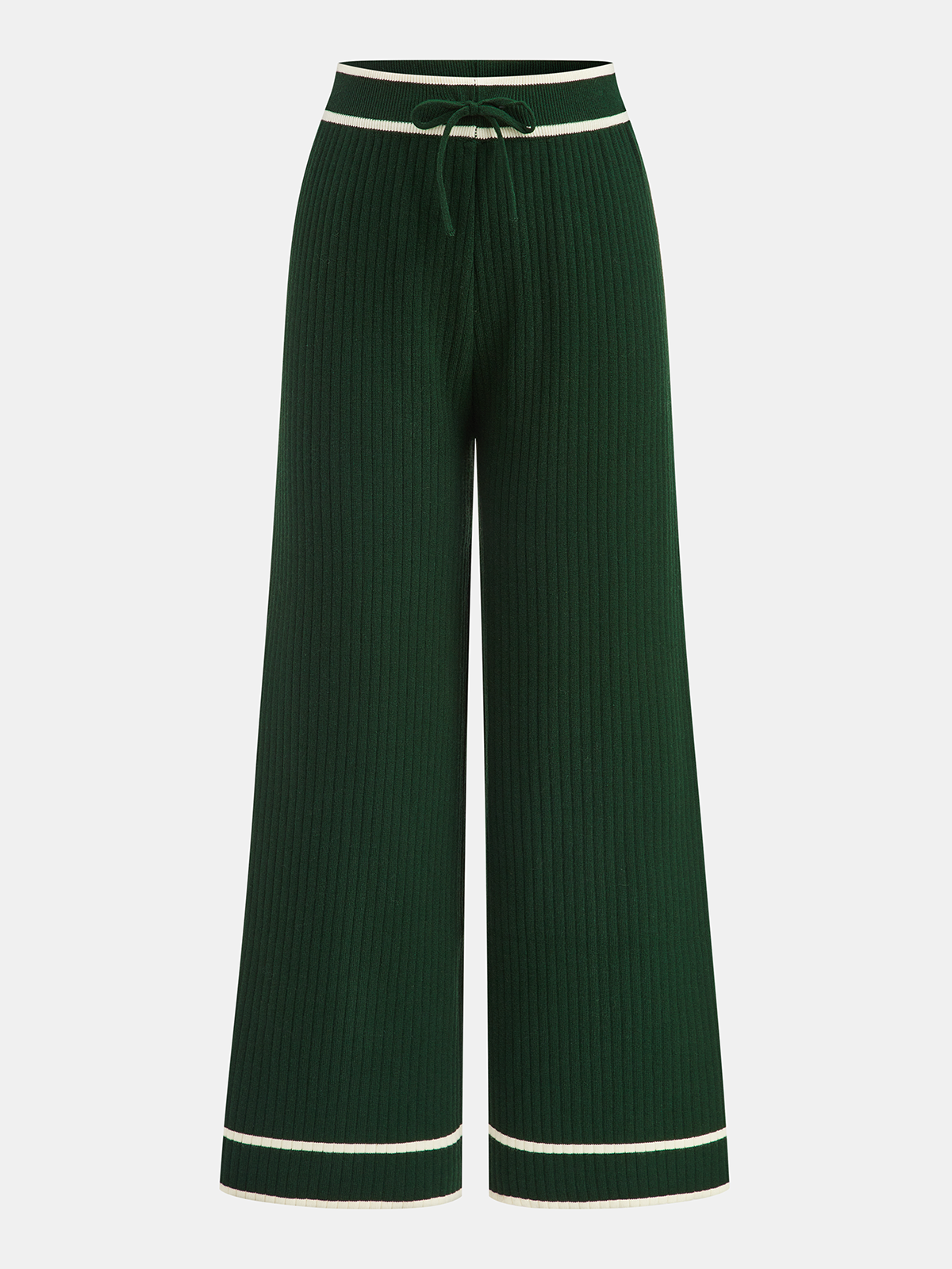 Knitted Contrast Trim Polo Top and Pants Set