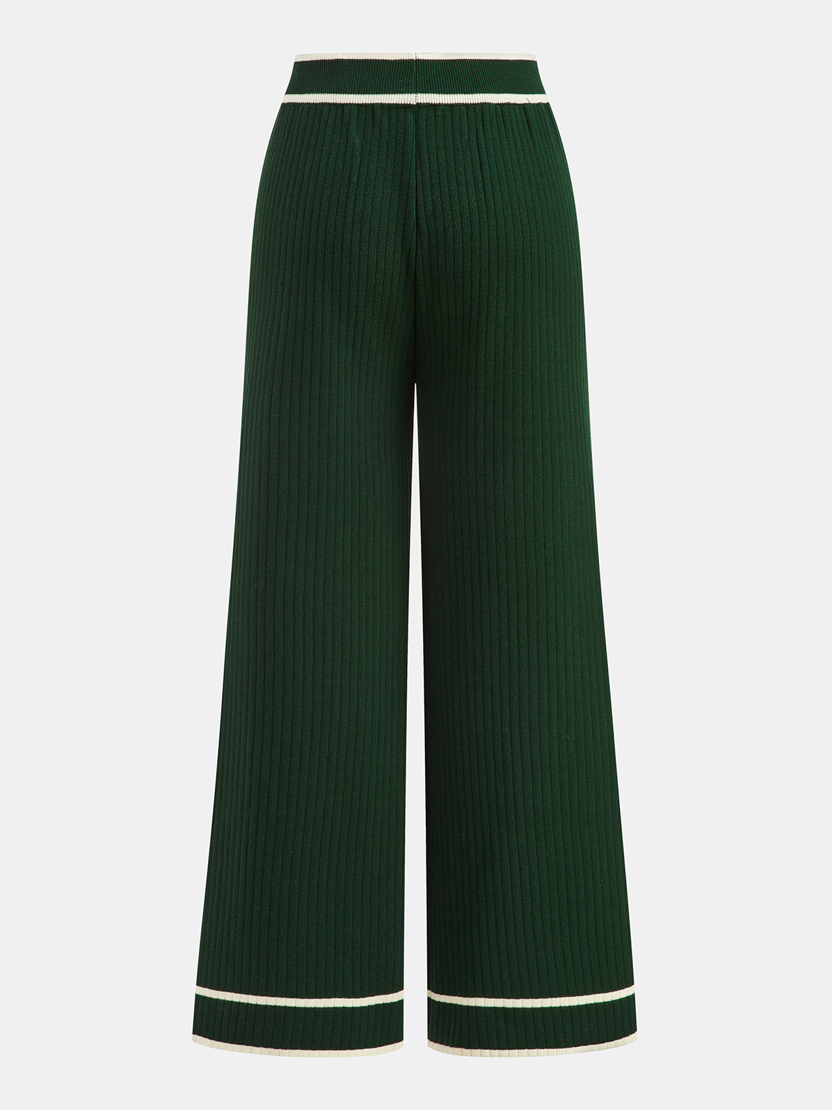 Knitted Contrast Trim Polo Top and Pants Set