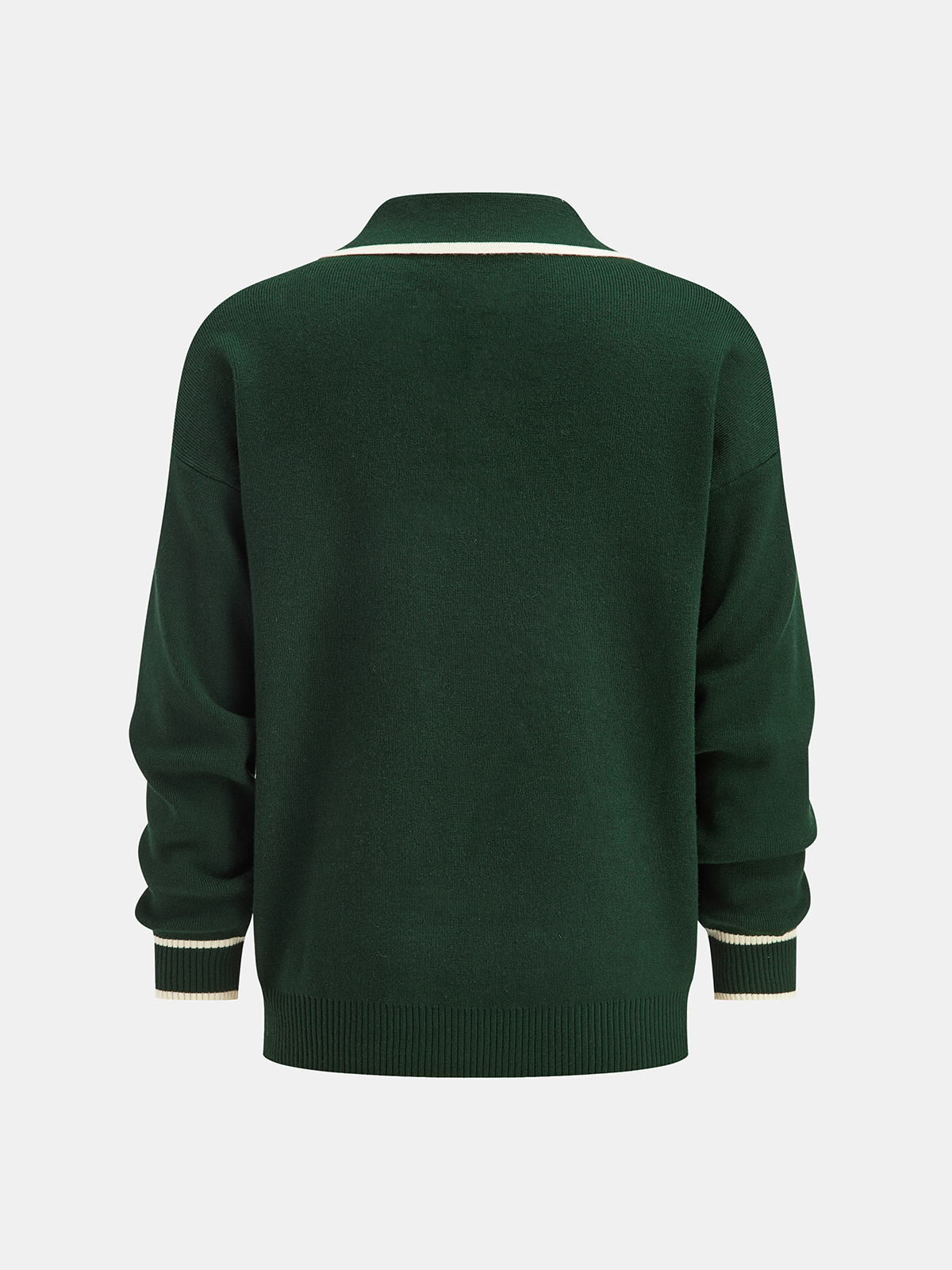 Knitted Contrast Trim Polo Top and Pants Set