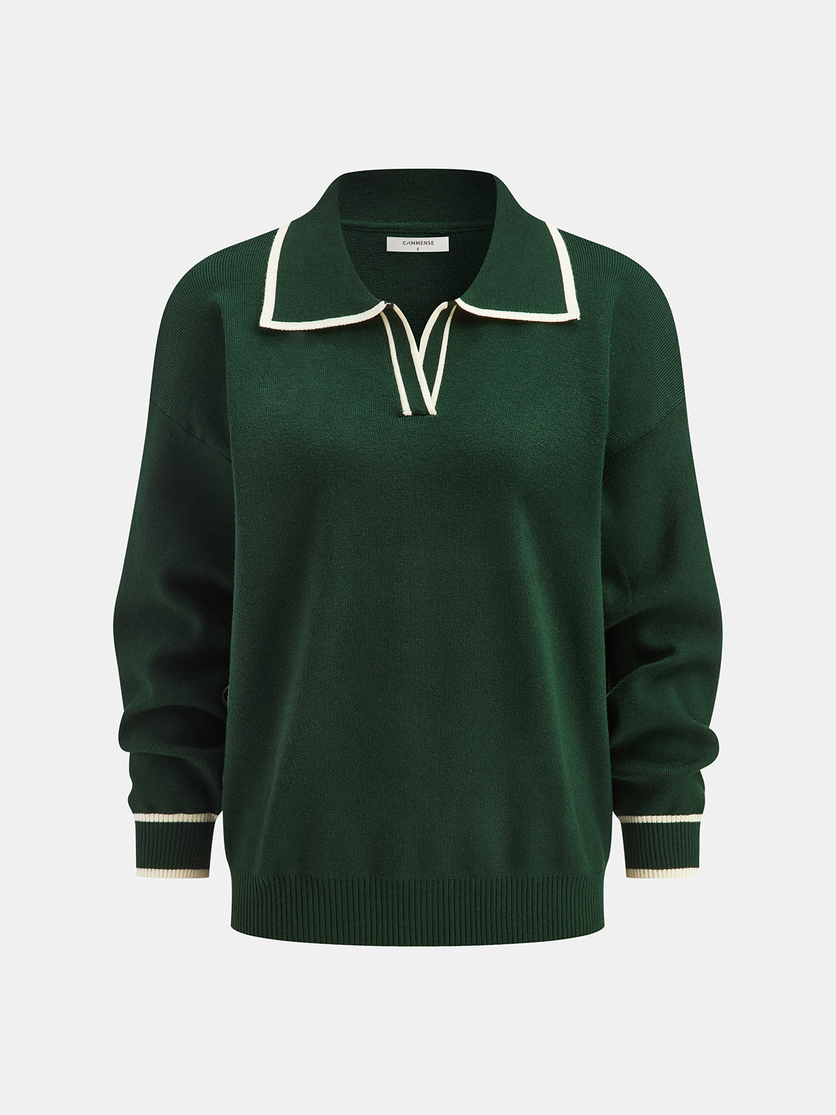 Knitted Contrast Trim Polo Top and Pants Set