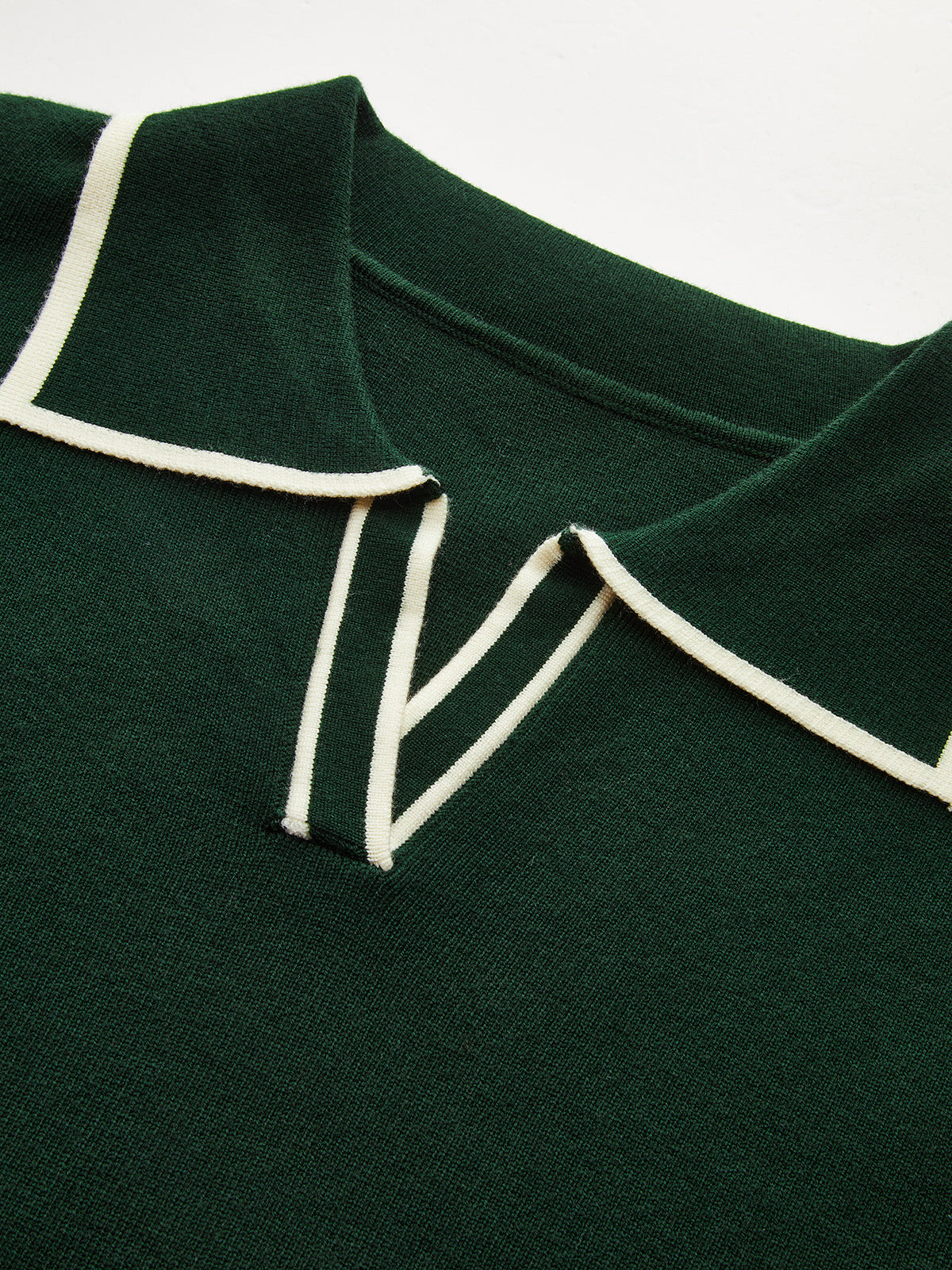 Knitted Contrast Trim Polo Top and Pants Set