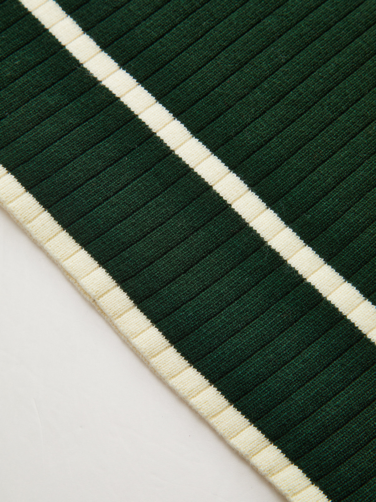 Knitted Contrast Trim Polo Top and Pants Set