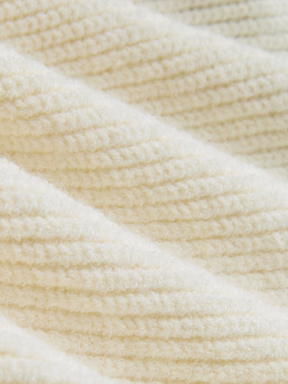 Color-Block Cutout Ribbed Sweater Set