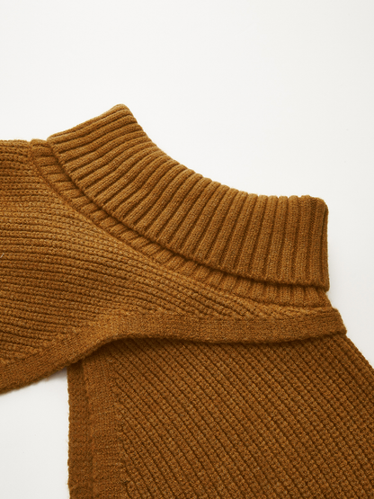 Turtleneck Overlay and Cami Top Knit Two-Piece Set