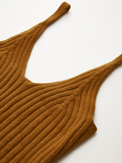 Turtleneck Overlay and Cami Top Knit Two-Piece Set