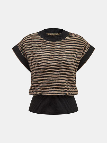 Striped Cap Sleeve Sweater Vest