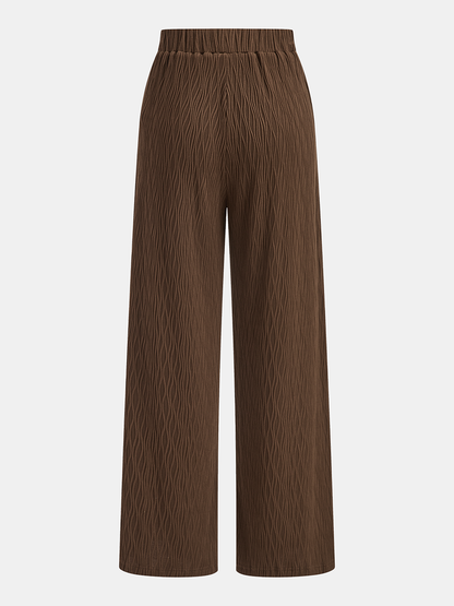 Textured Asymmetric Top and Pants Set