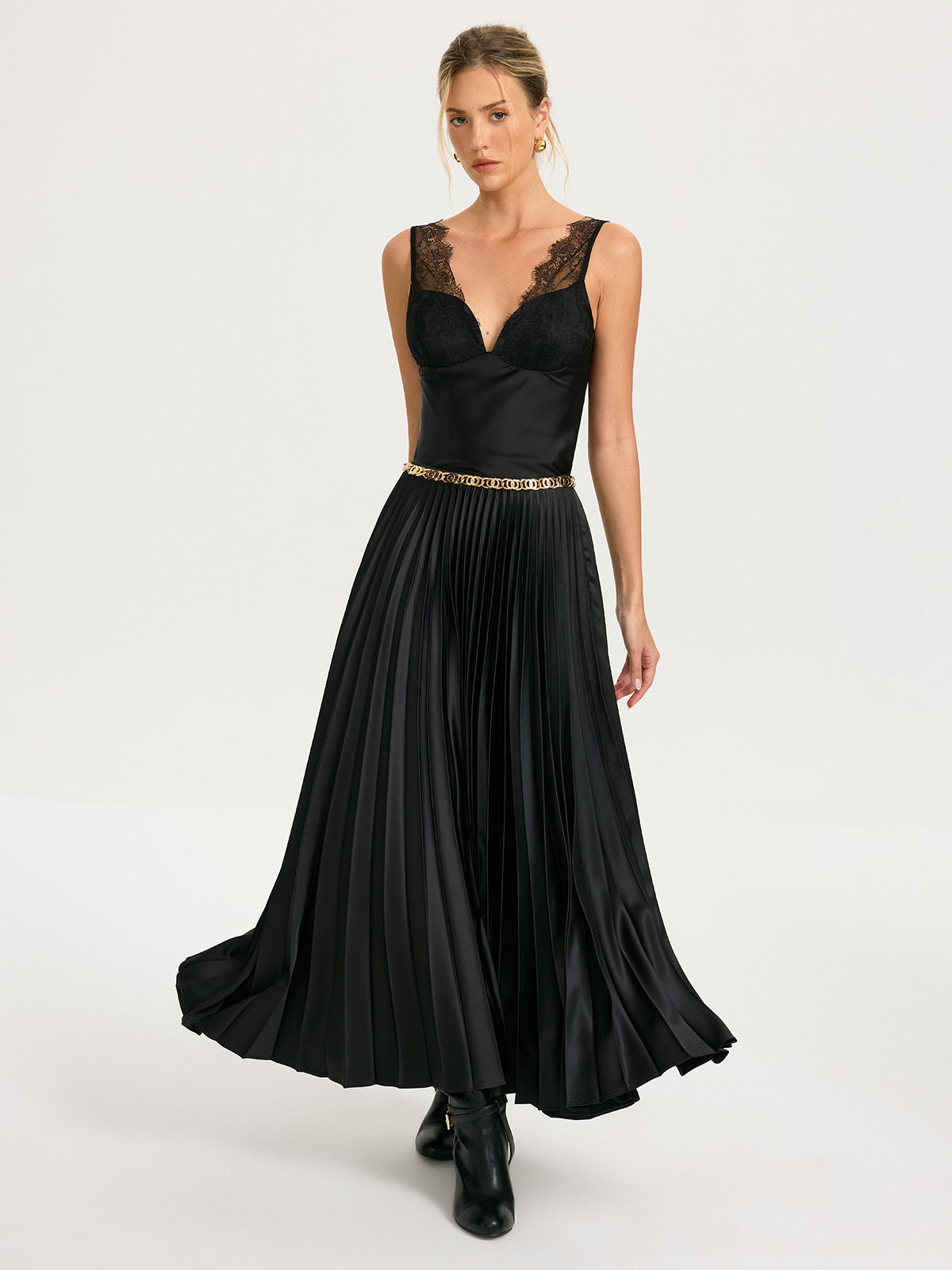 Lace Trim Satin Cami Top