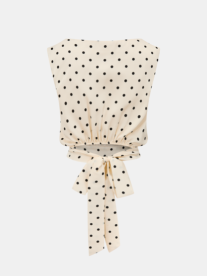 Polka Dot Sleeveless Top & Maxi Skirt Set