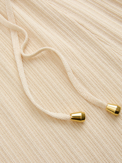 Contrast Trim Polo Top & Drawstring Pant Set