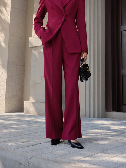 Casual Mid-Waist Straight-Leg Pants