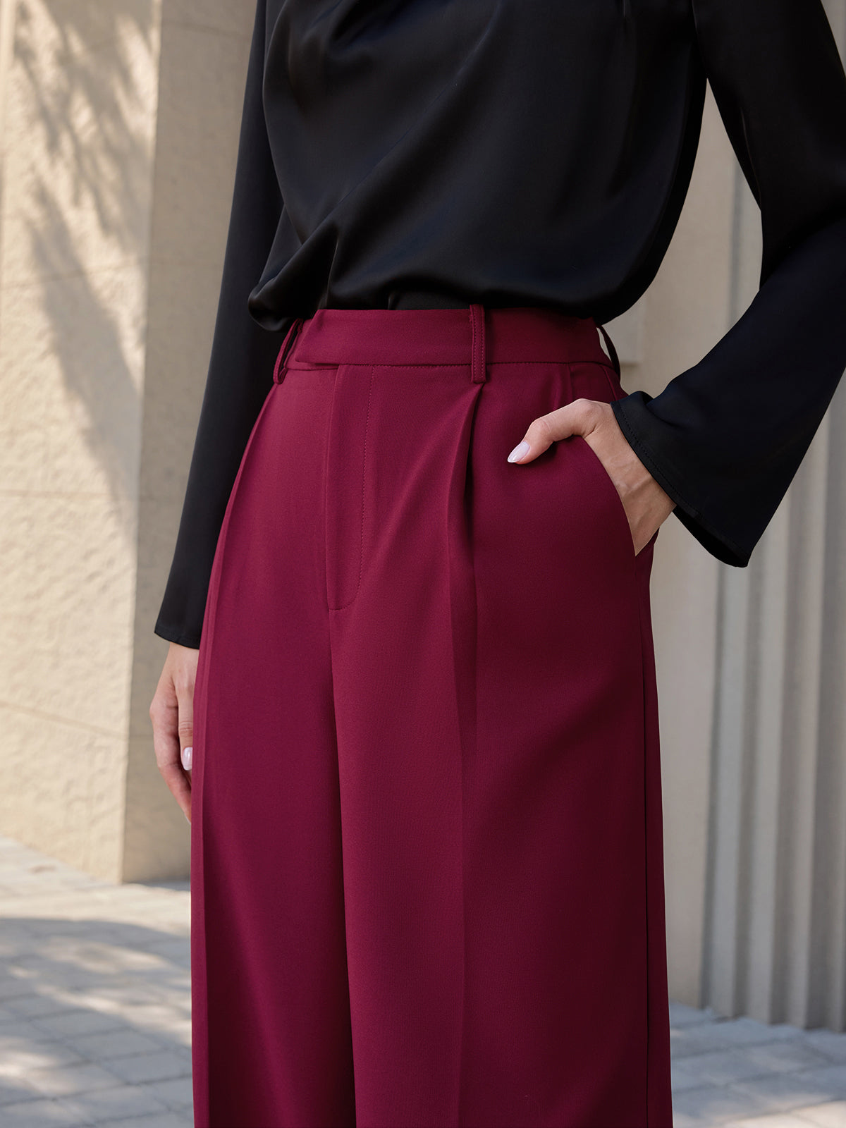 Casual Mid-Waist Straight-Leg Pants