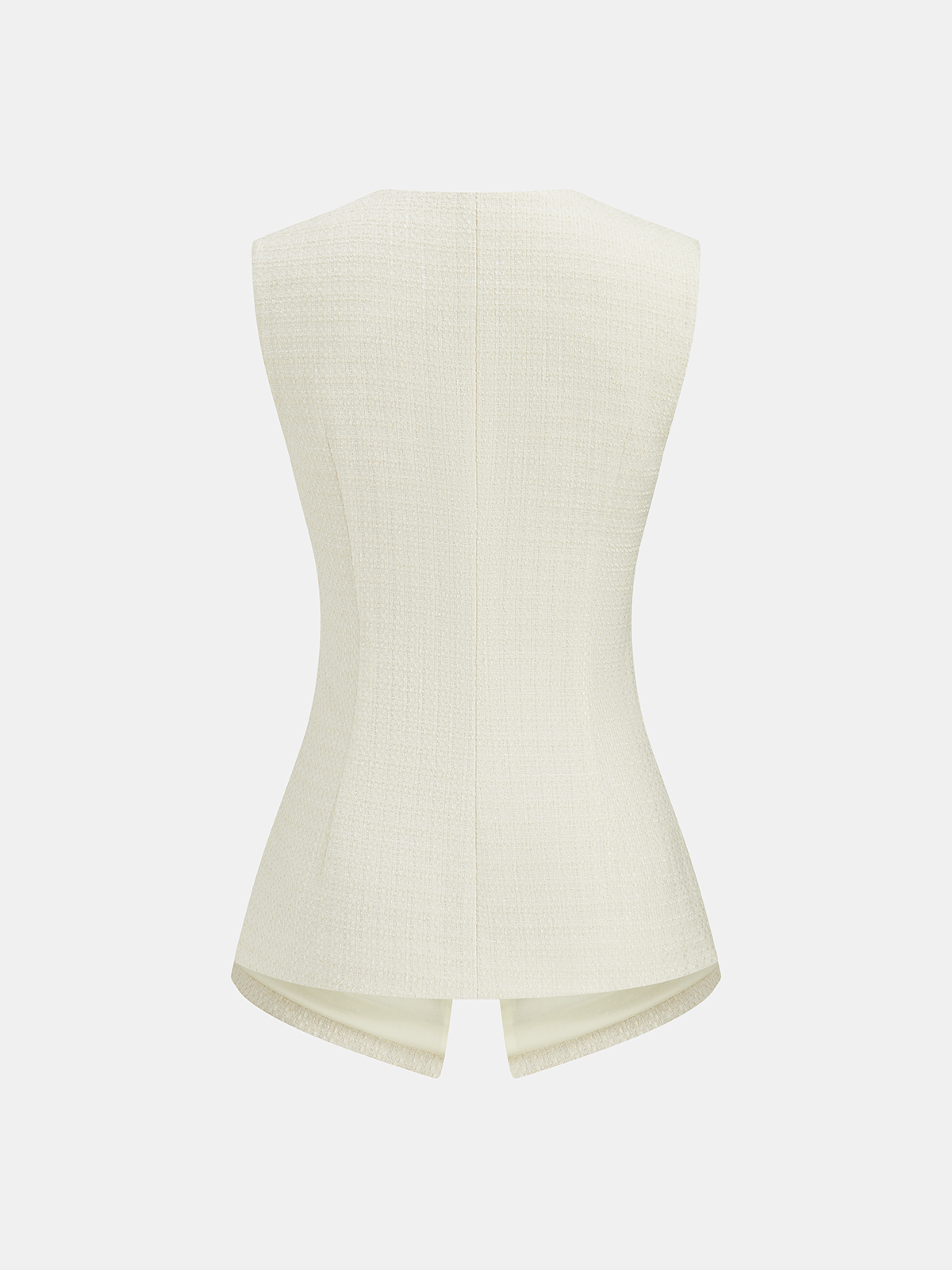 Metal Button Tweed Vest & Shorts Set