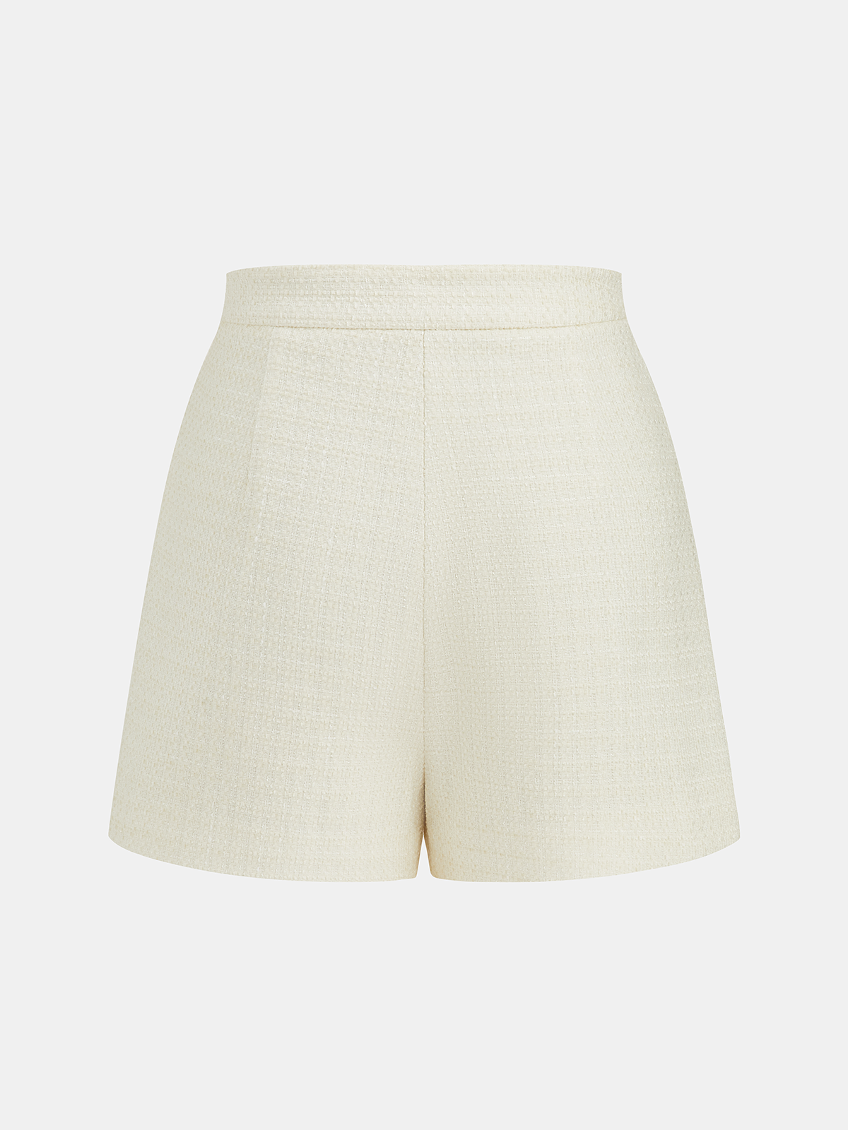 Metal Button Tweed Vest & Shorts Set