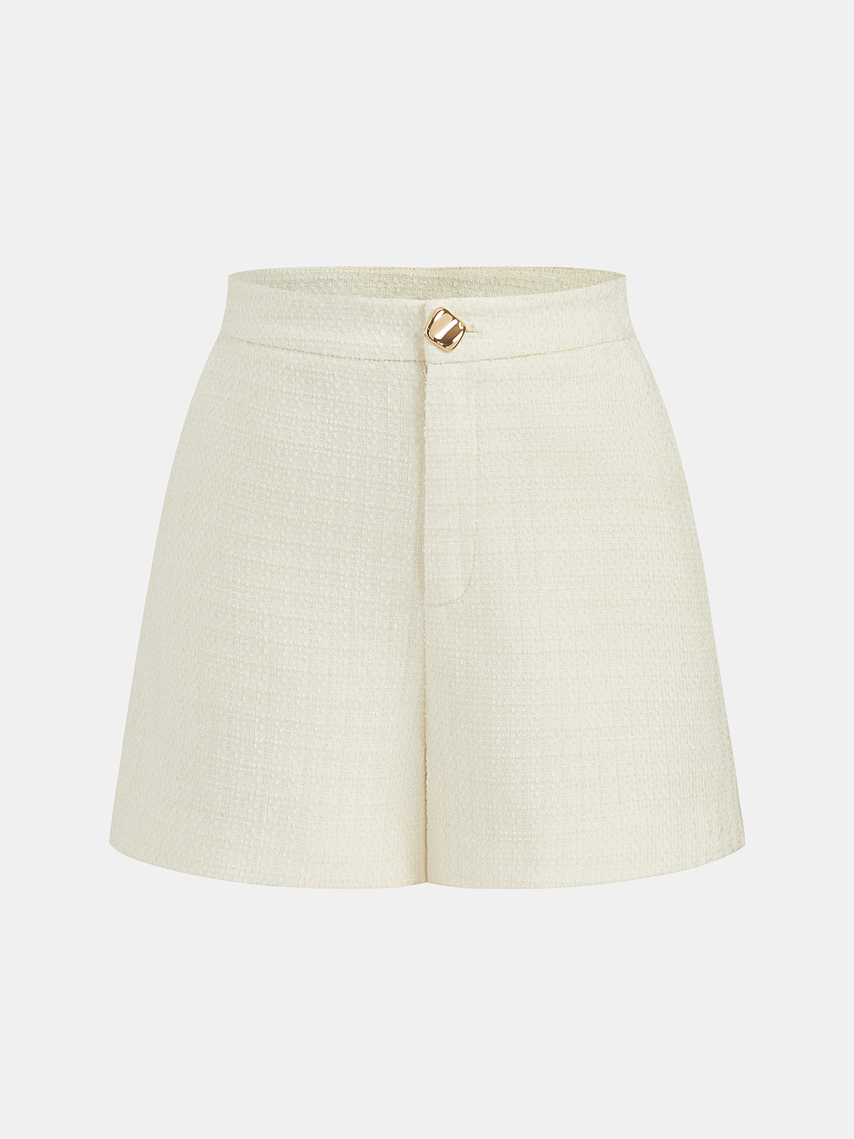 Metal Button Tweed Vest & Shorts Set