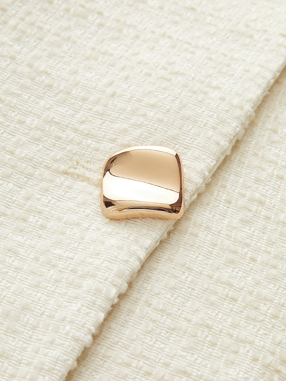 Metal Button Tweed Vest & Shorts Set