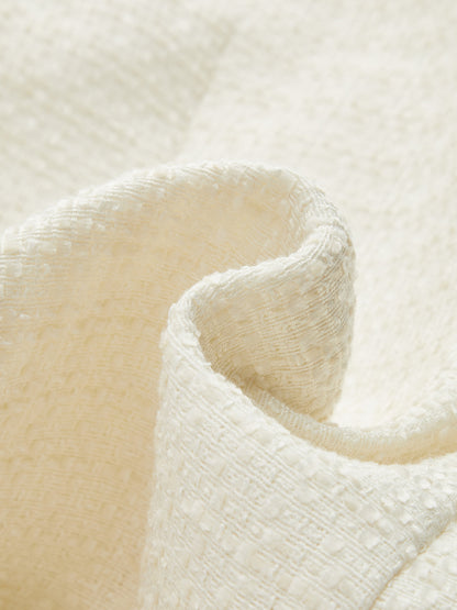 Metal Button Tweed Vest & Shorts Set