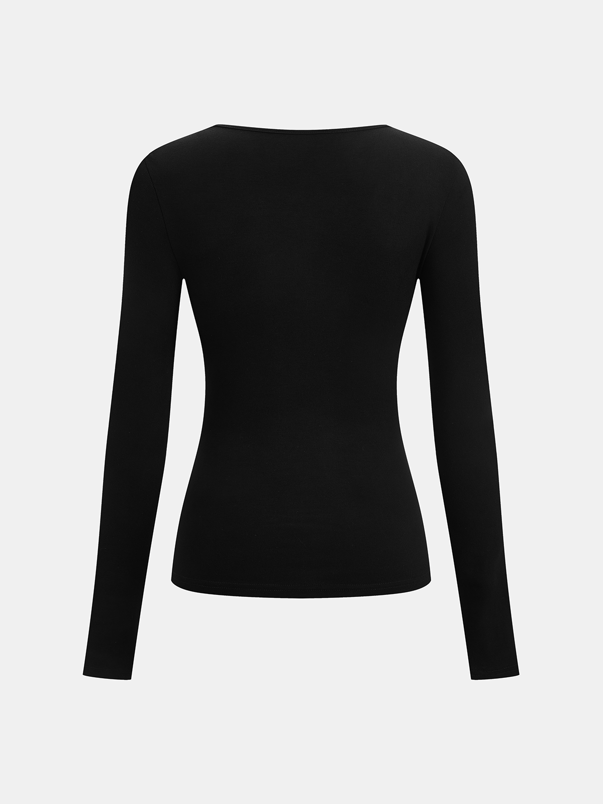 Ribbed Knit Long Sleeve Asymmetric Shirt