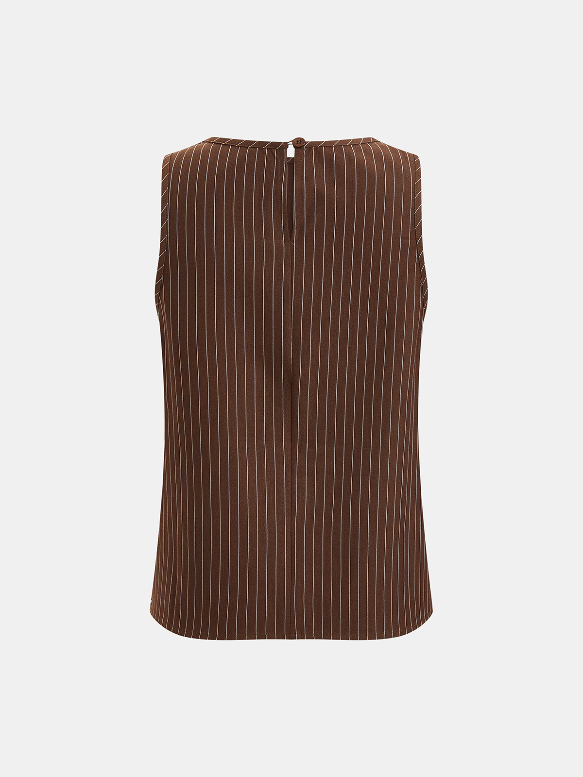 Pinstripe Sleeveless Top and Pants Set with Belt