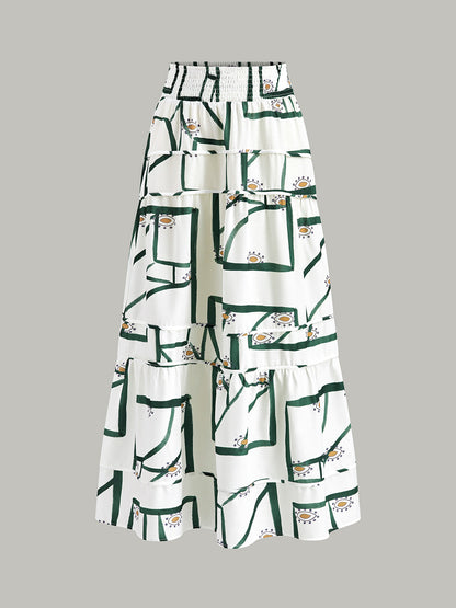 Front Tie Cami Top With Tiered Skirt Set