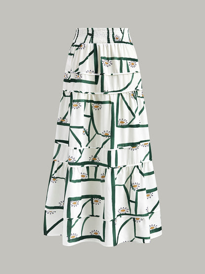 Front Tie Cami Top With Tiered Skirt Set