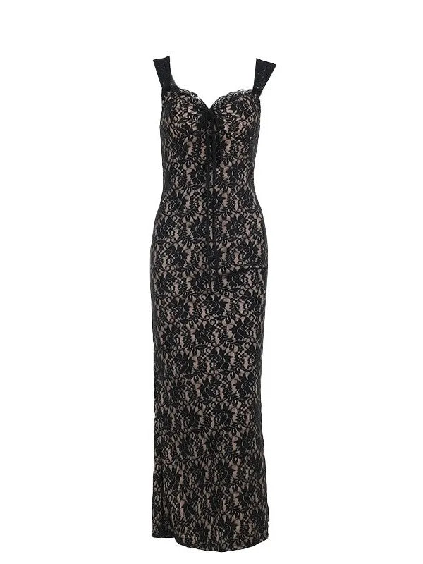 Ele Long Lace Bodycon Dr Women's High