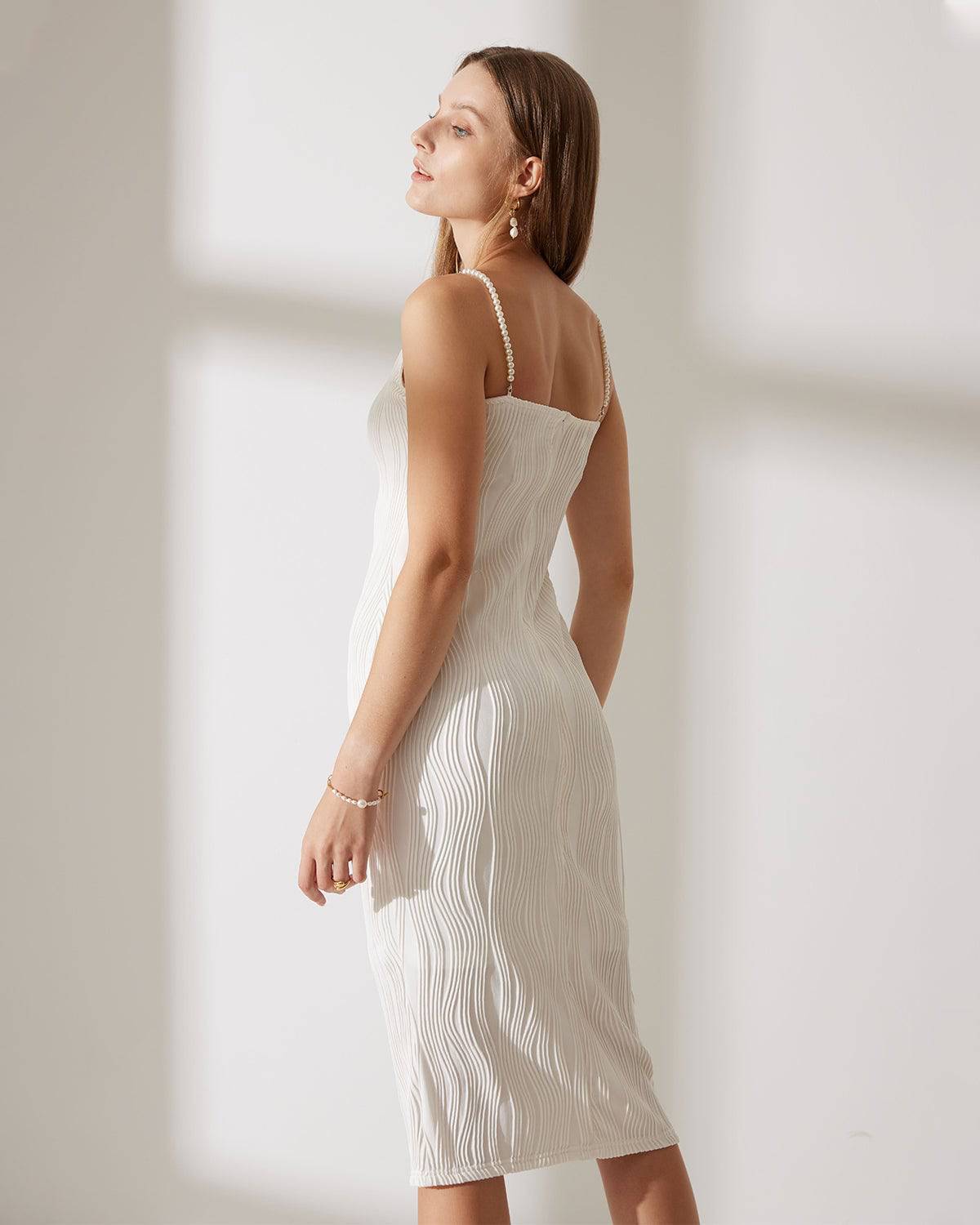 The Azure Water-Ripple Cami Dress