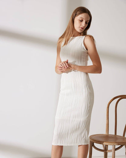 The Azure Water-Ripple Cami Dress